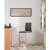 Sienna Bar Chair Grey Pu/Chrome